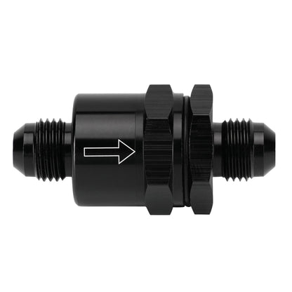 Black Aluminium -6 AN to AN6 Flare Inline Check Valve -Black