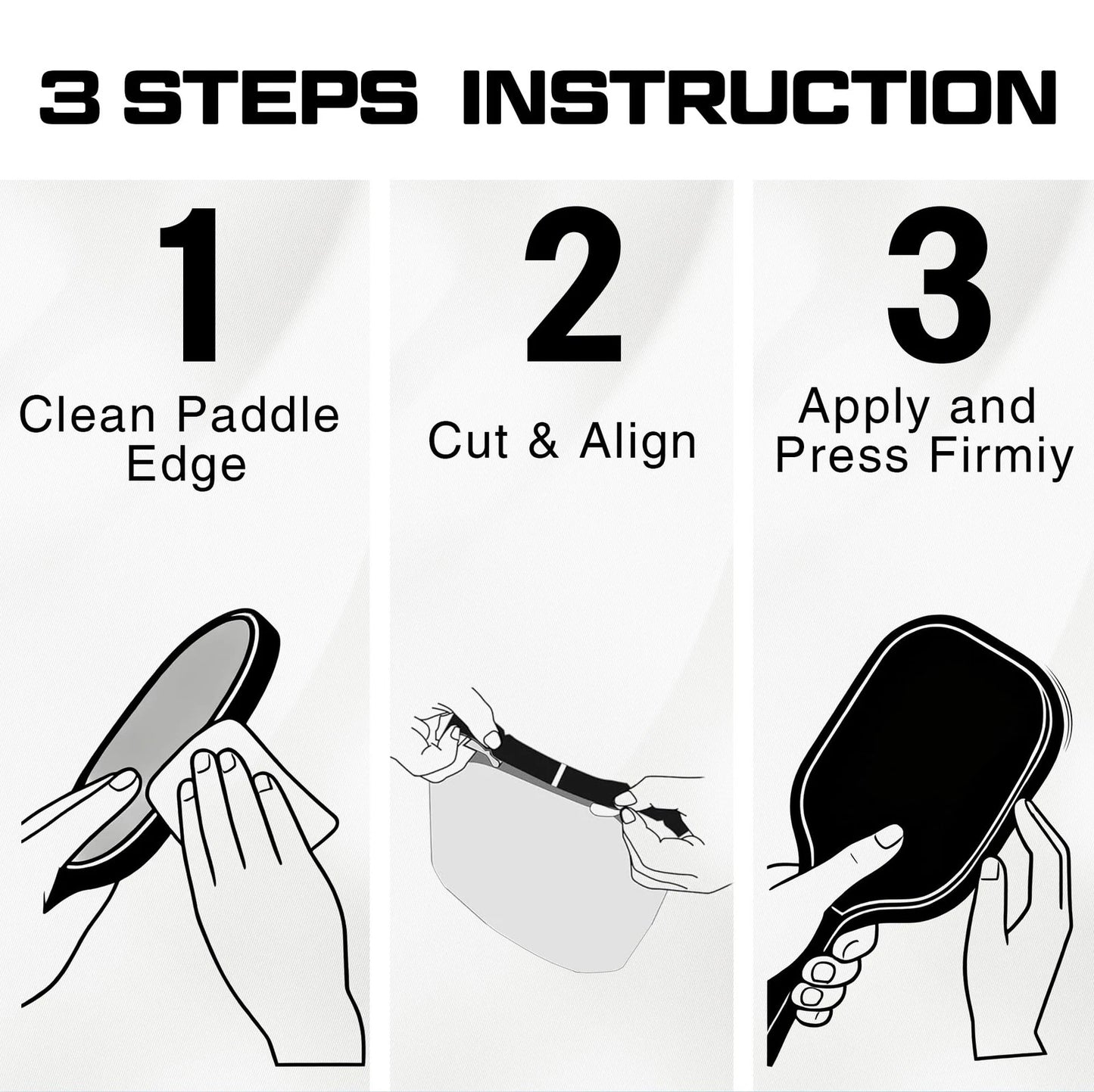 Srikel Pickleball Edge Guard Tape – Paddle 12-14mm Paddle, black