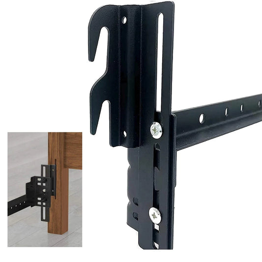 2Pcs #711 Bolt-On to Hook-On Bed Frame Conversion 2pcs 711 brackets, Black
