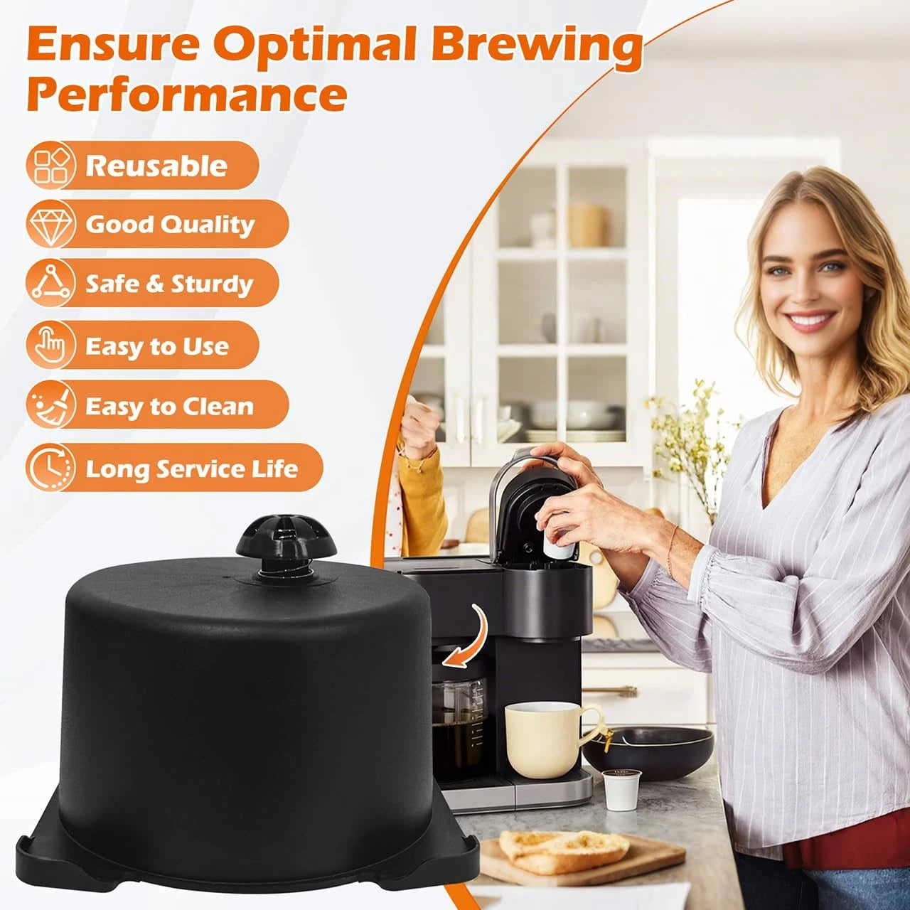 Coffee Brew Basket Replacement for K-Duo Essentials (Only universal, Black