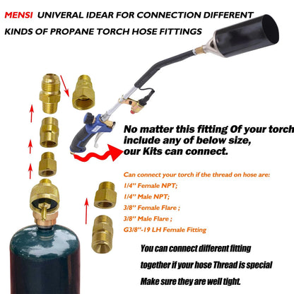 MENSI Weed Torch Gas Propane Tank Bottle Converter Kit, 1lb Fitting with...
