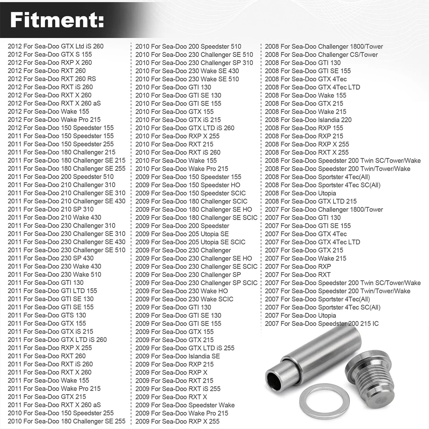 Timing Chain Tensioner Screw Washer Kit For Sea Doo GTX 4-Tec RXP RXT GTI