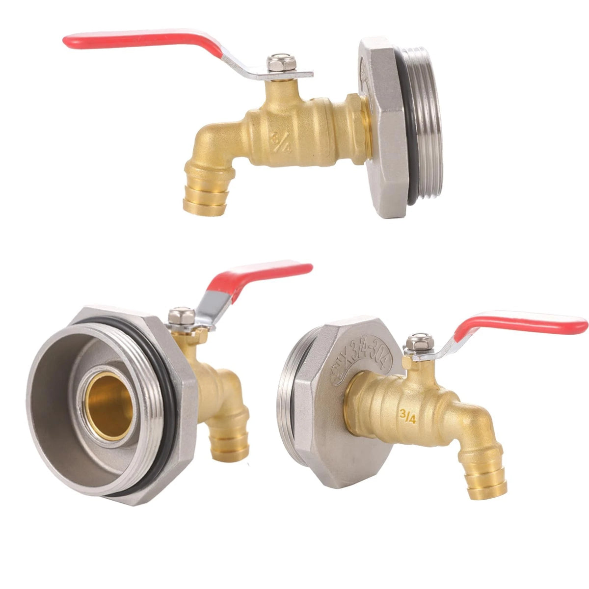 Ceaeso 2" Drum Faucet for 55 Gallon Drum,3/4 inch Brass Rain Barrel 3/4