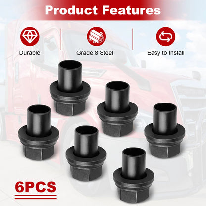 Two Piece 28mm Sleeve Flanged M22x1.5 Wheel Nuts 33mm Hex Hub Pilot/Unimount