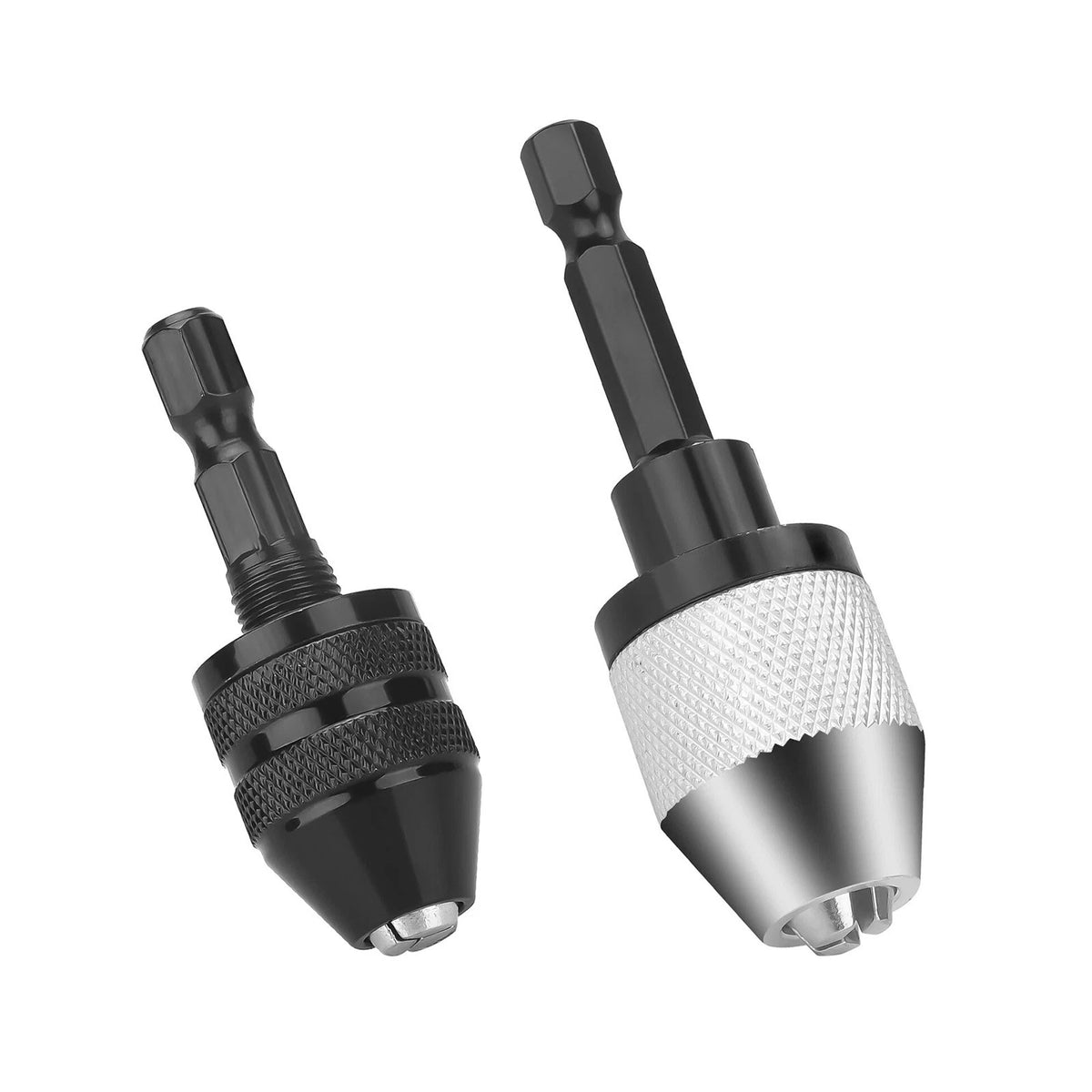 2x Keyless Drill Chuck Adapter 1/4" Hex Shank For Power Tools Maintenance Part