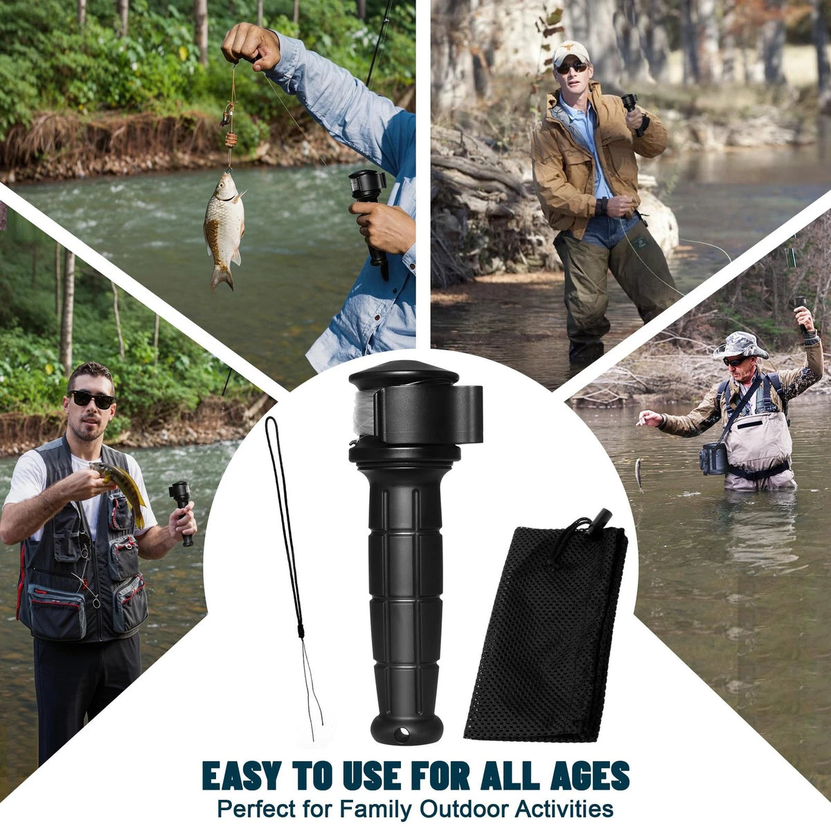 LIGHT JAY 2.0 Backpacker Survival Fishing Kit, Emergency Small, Black
