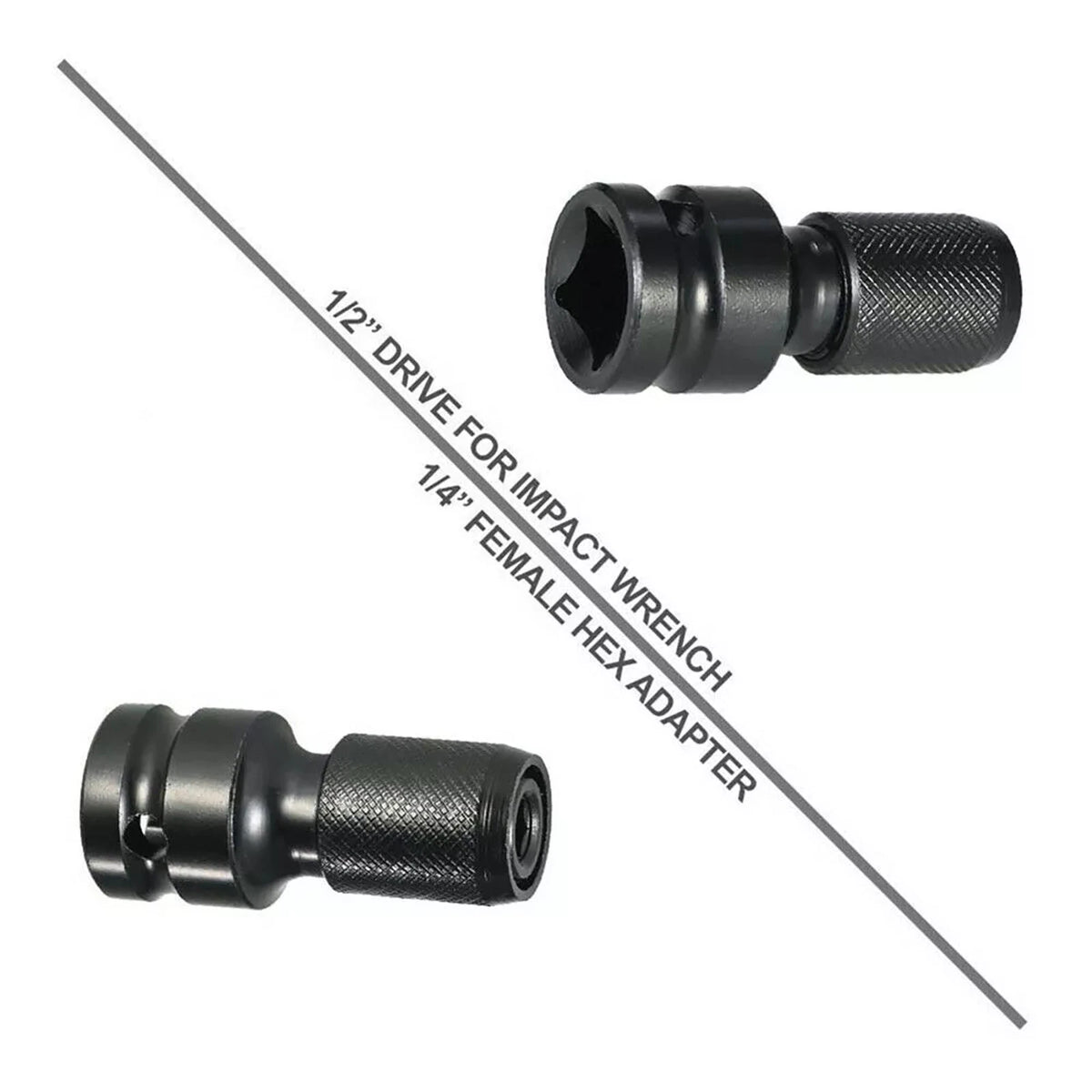 2* Hex Ratchet Socket Adapter Drive 1/2" Square To 1/4" Converter Impact Tool