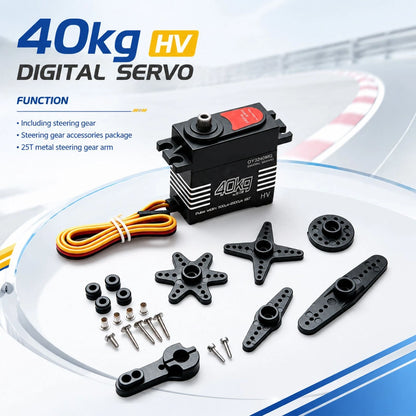 25T Arm High Torque 40kg Metal Steering Gear Digital Servo For 1/8 1/10 RC Car