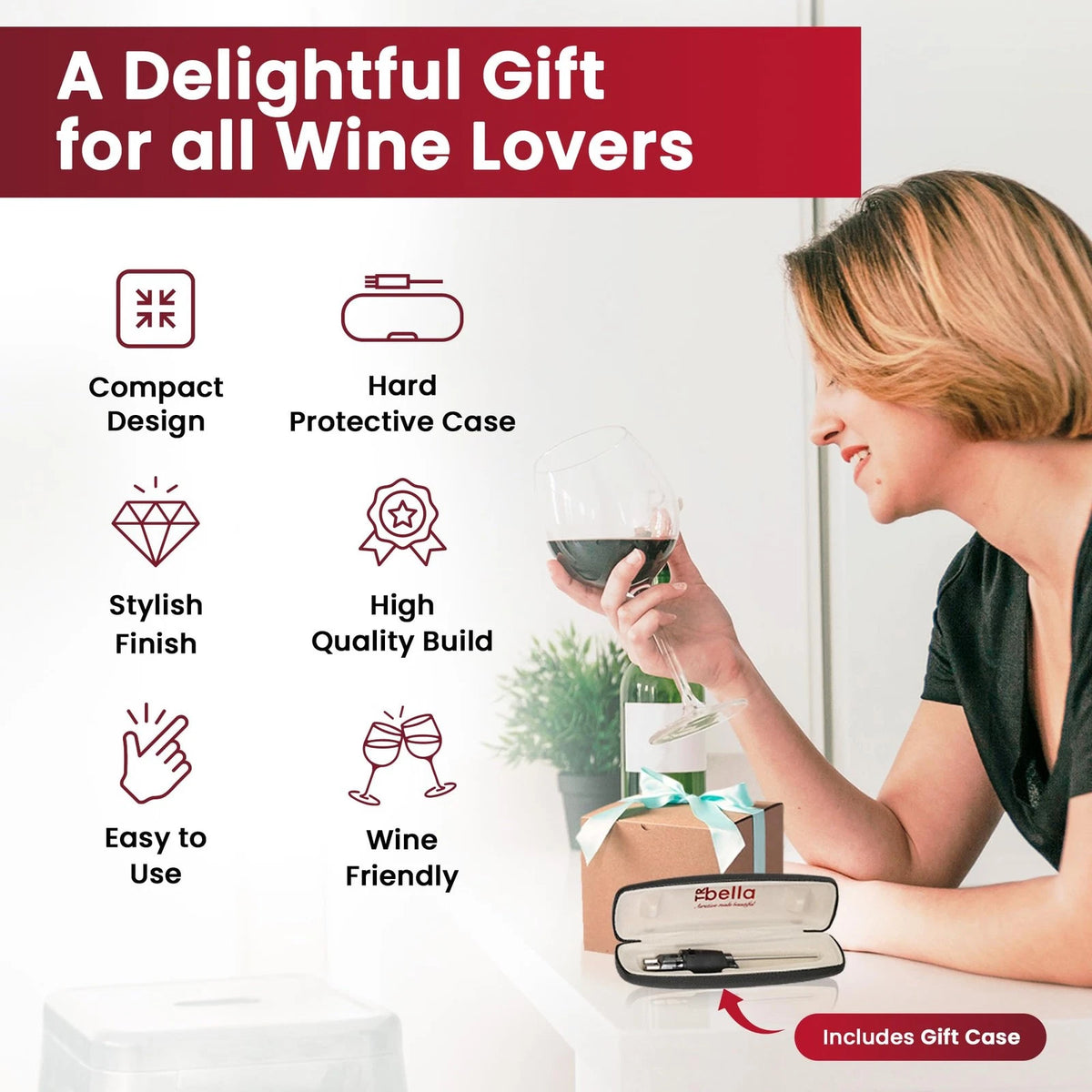 Classic Wine Aerator, Multi-Stream Aeration 3 regular, Smoke Grey