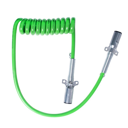 Ailbiuko 7 Way ABS Cord 12FT Green Coiled Pigtail Longtail