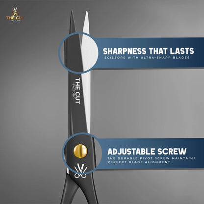 The Cut Factory® 6.5” Matte Black Luxury Hair Scissors – 6 Inches,