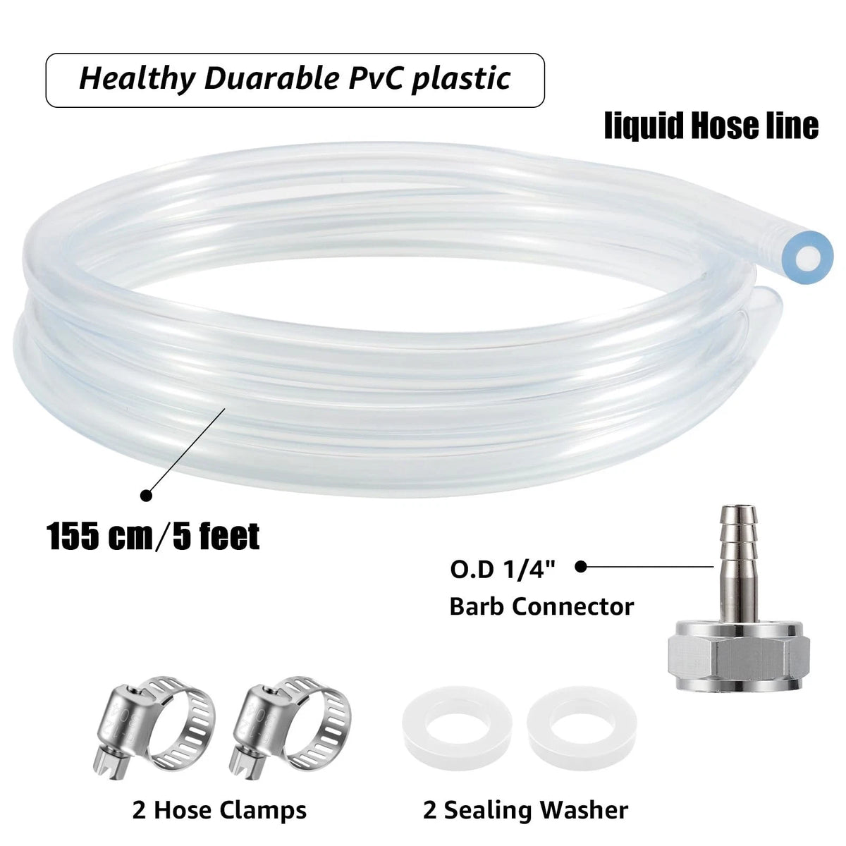 MRbrew Draft Beer Line with Barb Connector, Kegerator Accessory Kit Beer...