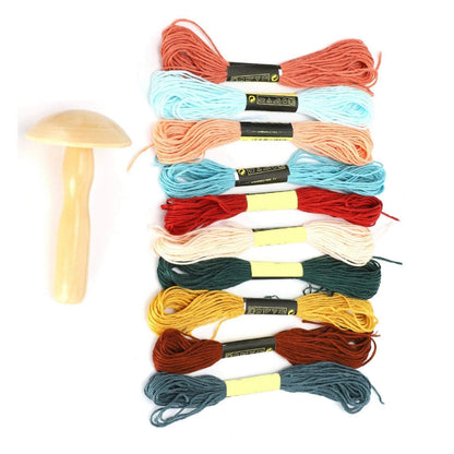 Oumefar Darning Thread for Socks & Sweaters, Wooden Mushroom Kit...