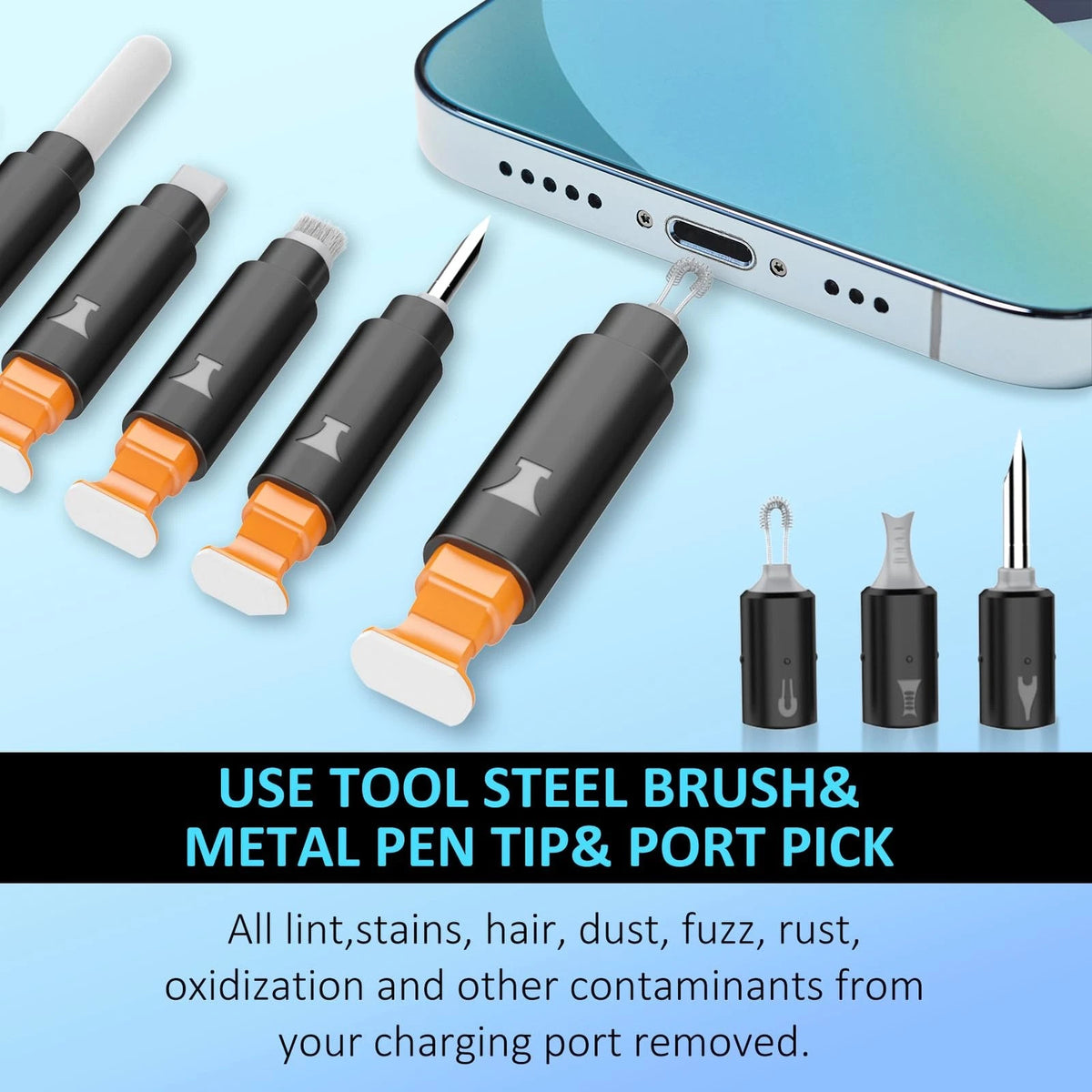 iPhone Cleaning Kit for Charging Port Cleaner, Cleaner AirPod Black
