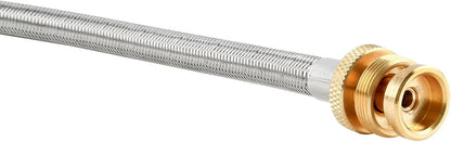 5 FT Propane Adapter Hose with Gauge - 1Lb to 20Lb Stainless Steel