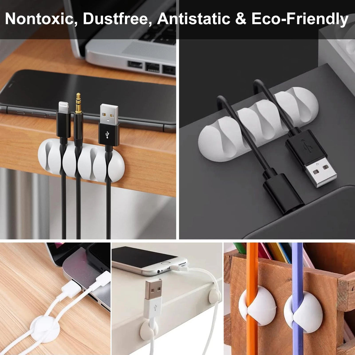 AOOTOOSPORT 137PCS Cable Management Kit 4 Sleeve Split 5 inches, White
