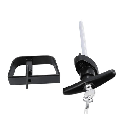 QANVEE Shed Door Latch T-Handle Lock Kit with 4 4-1/2 Inch Stem, Black