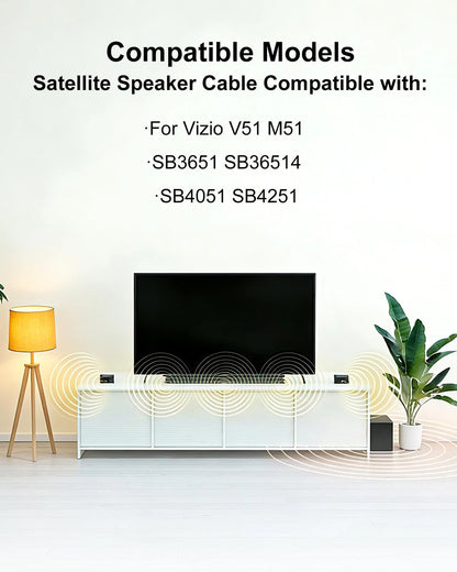 WUKUR 2Pcs Satellite Speaker Cable Compatible with Vizio V51 24.6 feet, Black