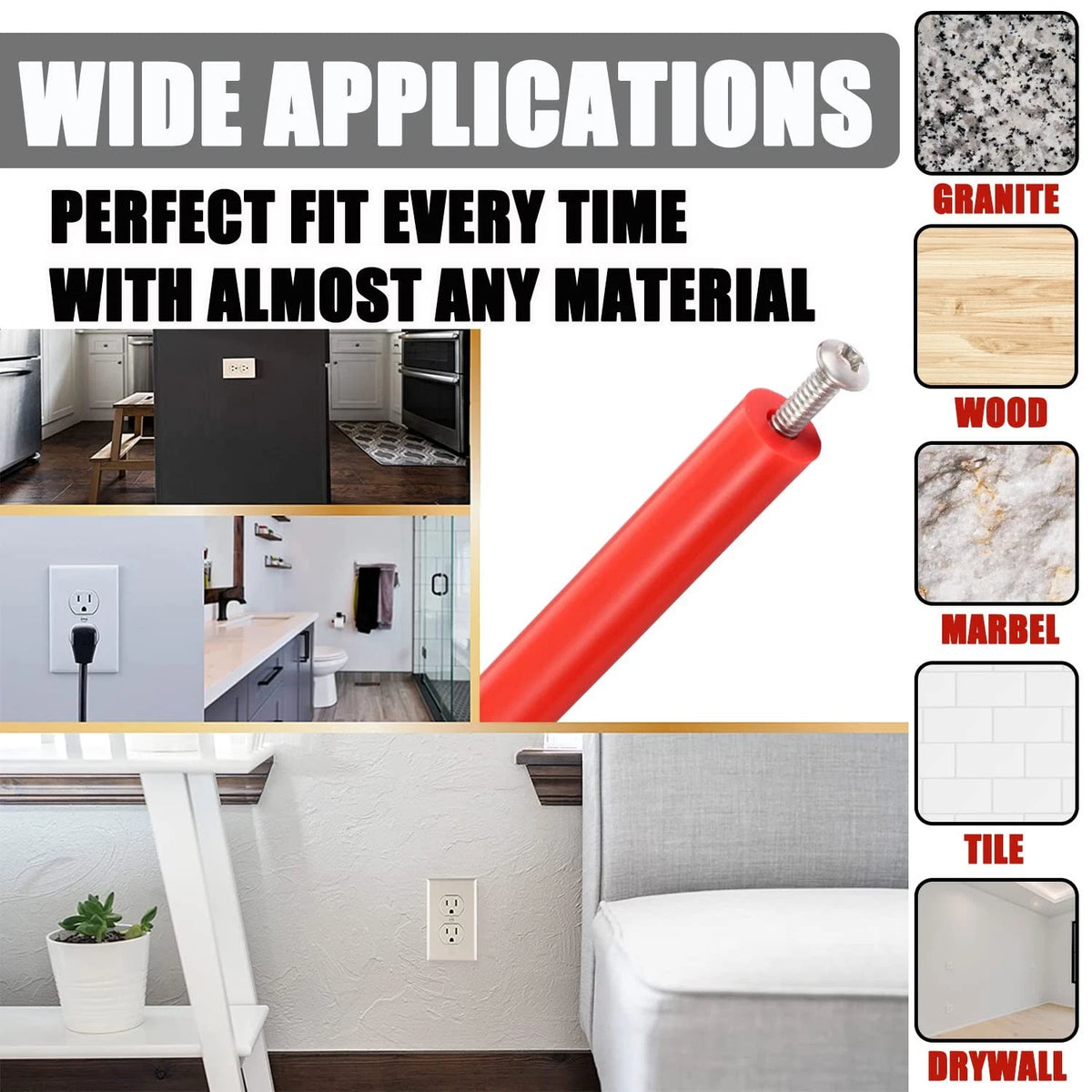 Electrical Outlet Box Extender Kit，Electrical Spacers, 60 Pack red