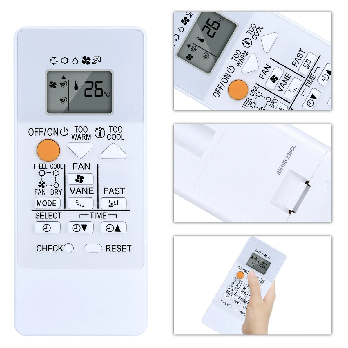 RH19B Remote Control For Mitsubishi Electric Air Conditioner E2214L426