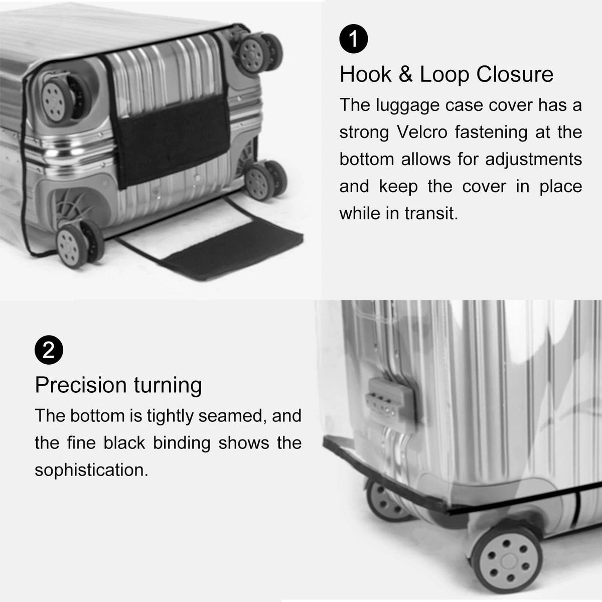 T Tersely Clear PVC Suitcase Cover Protectors 20/24/26/28/30 22inch,