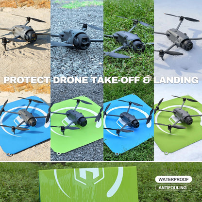 Drone Landing Pad Weighted Foldable for DJI 22in/55cm, Blue-Green