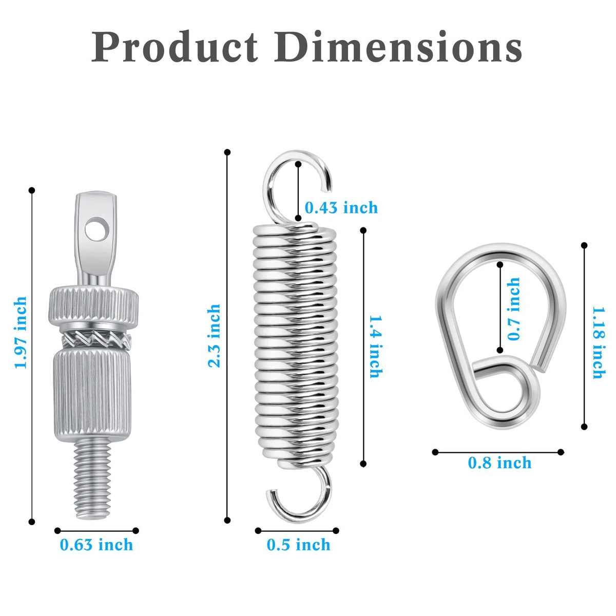 RANMING 2 Sets Bass Drum Pedal Spring Tension Assembly Standard 2A