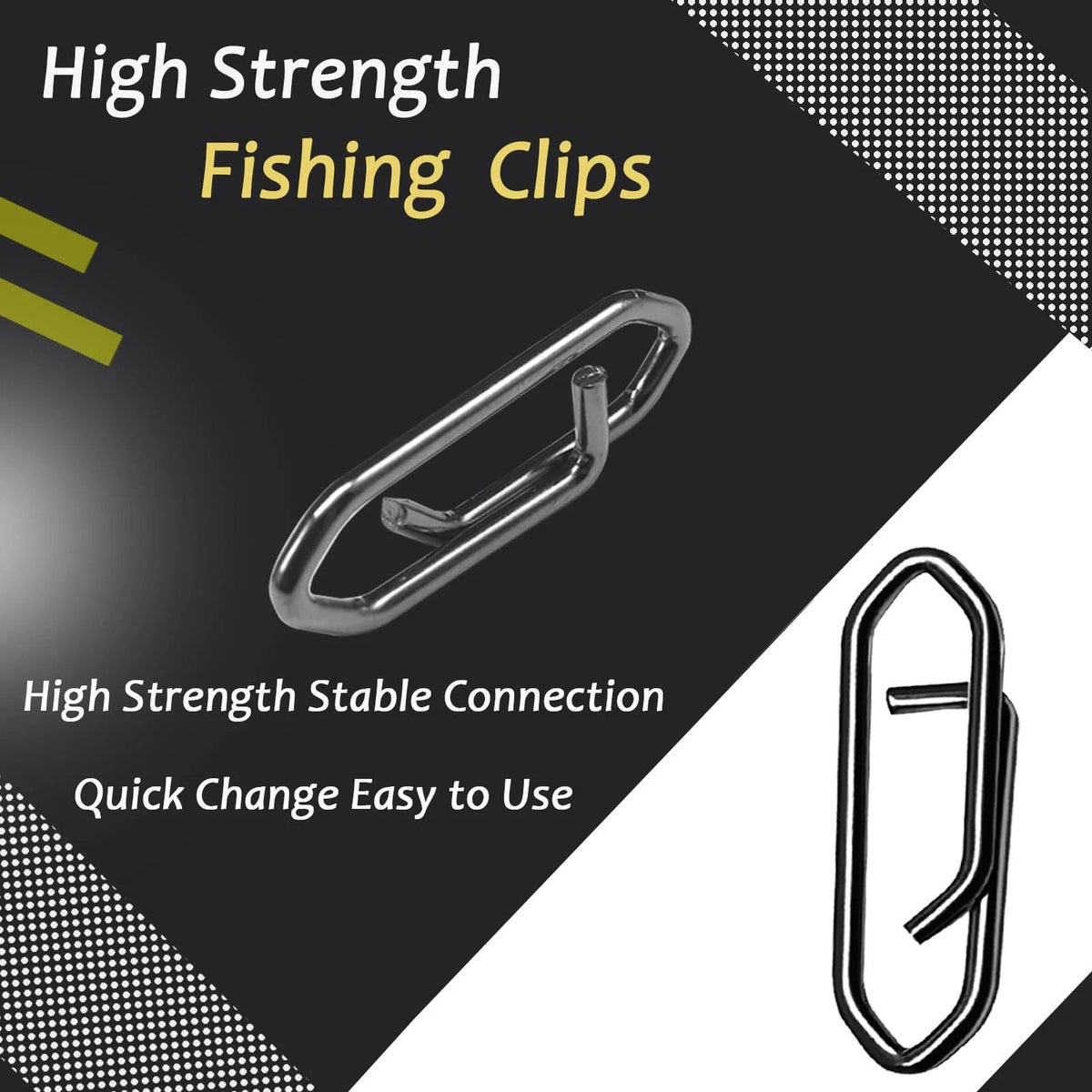 Atibin High Strength Fishing Clips Swivel Freshwater Size 7+S (26lb) 50 pcs