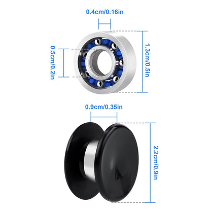 NiArt Fidget Spinner Toy DIY 24 Black Cap Bearings, Bearings Only