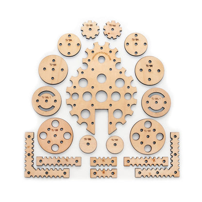 Tinkering Labs Wood Parts Pack | Complete Set 6.26 x 6.25 x 2 inches, Brown