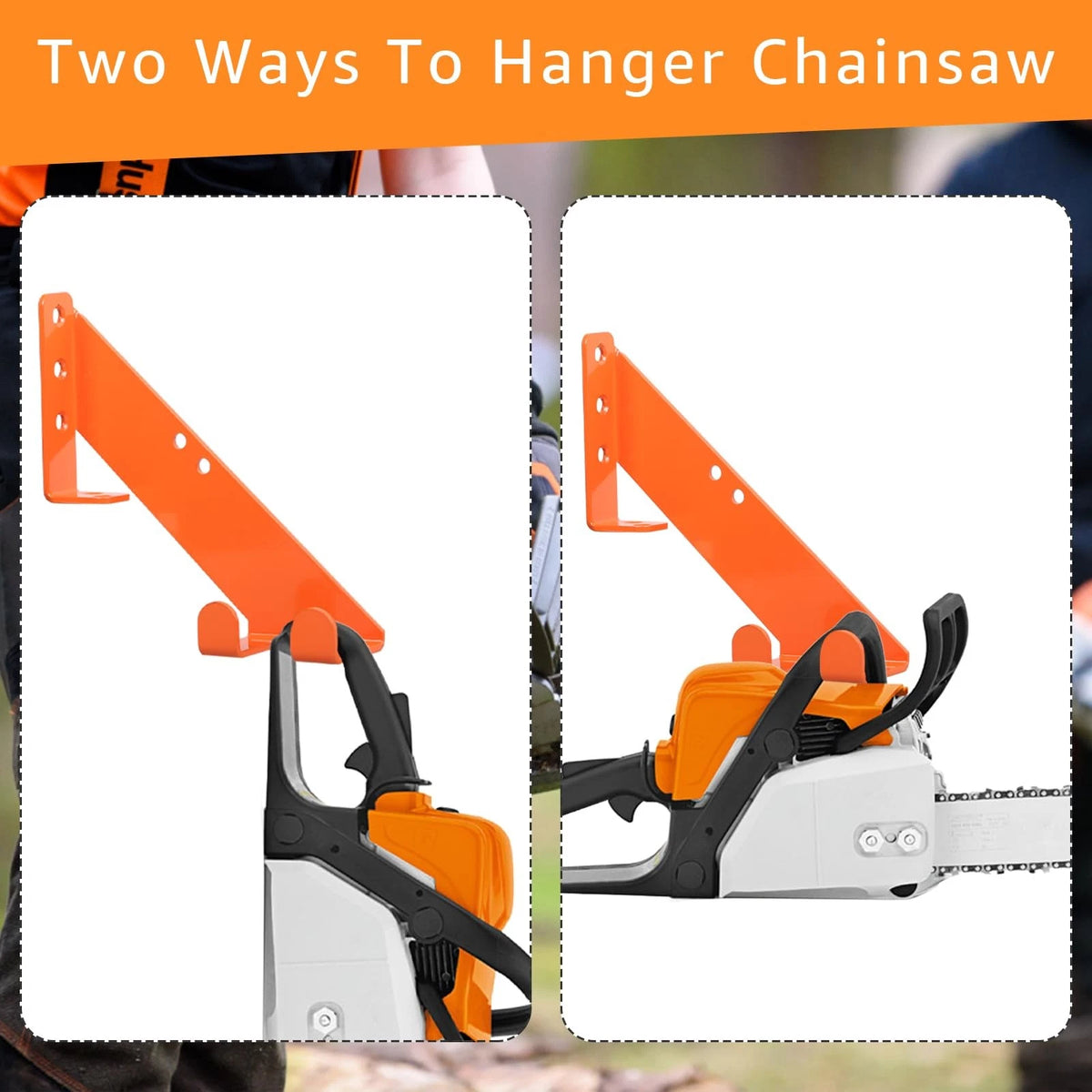 Chainsaw Hanger- Heavy-Duty Chain Saw Wall Mounted 10" x 2.8" x 3.29", orange