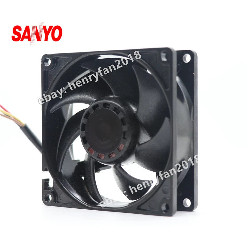 SANYO Denki 9WL0812P4J001 SanAce DC Fan 12V 0.6A 80*80*25MM 4wire IP68 Axial Fan