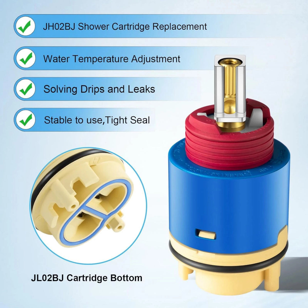 1PC JH02BJ Ceramic Pressure Balance Shower Cartridge Multi- Compatibility