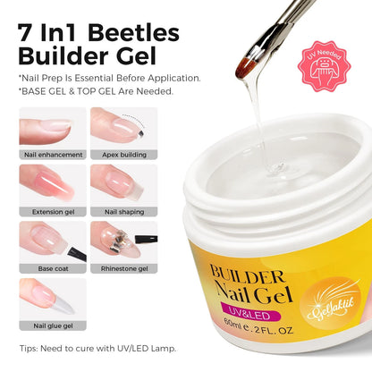 GELLAKTIK Builder Gel for Nails, 60g Clear Hard Clear-Builder