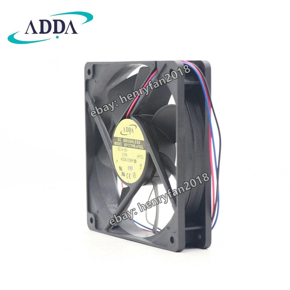 ADDA AD1212HB-A76GL Axial Fan 12VDC 0.37A 120*120*25MM 3-wire Slient Cooling Fan