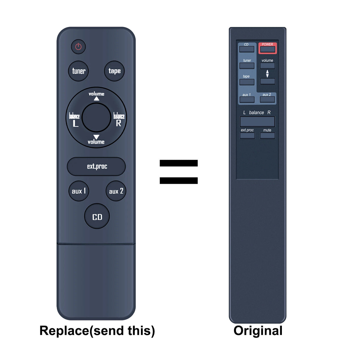 Replacement Remote Control For Adcom GFP-750 2-Channel Stereo Preamplifier
