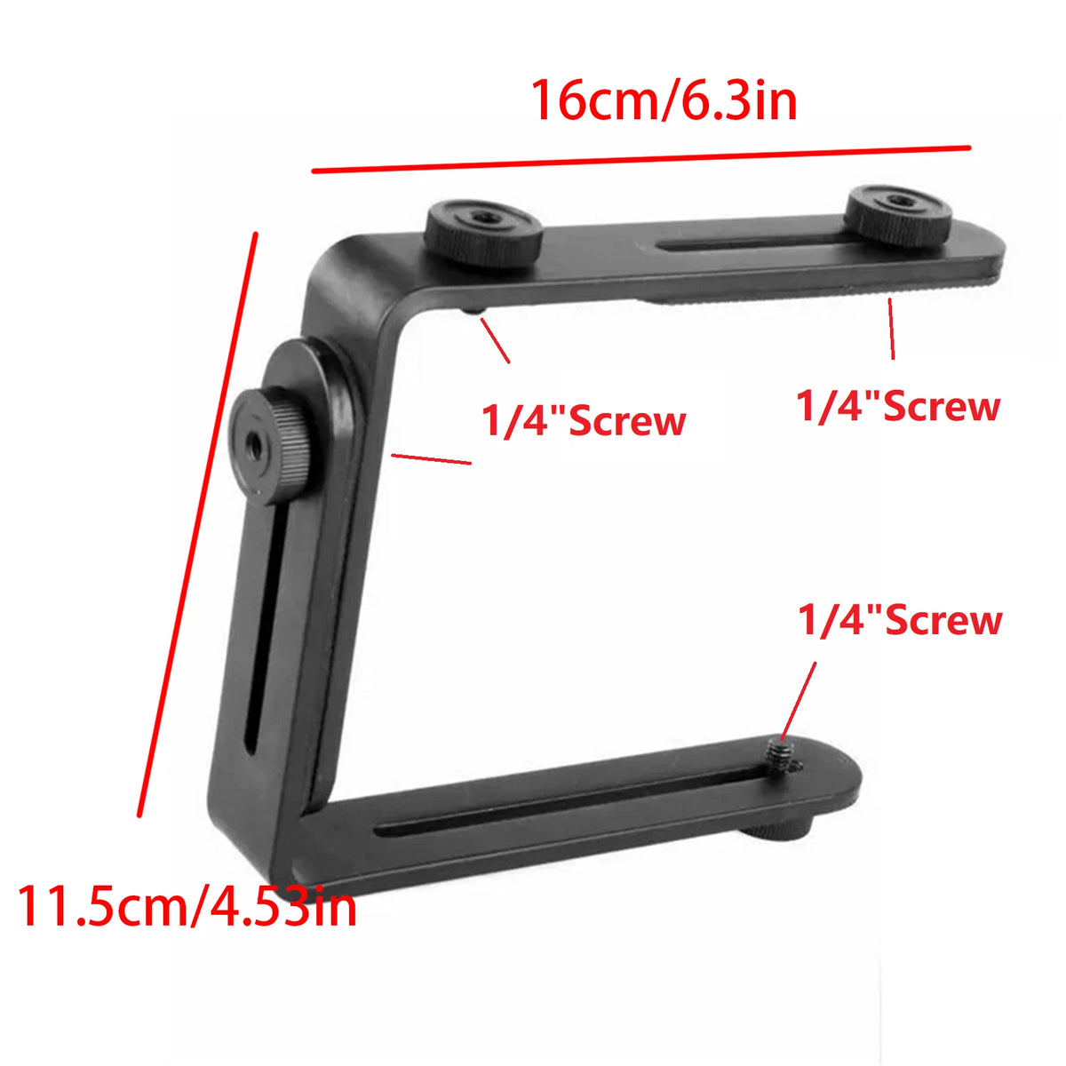 1 Set Double L-shaped Black Aluminum Alloy Metal Bracket kit For DSLR Camera