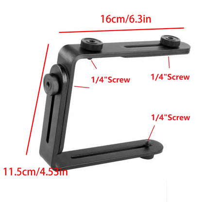 1 Set Double L-shaped Black Aluminum Alloy Metal Bracket kit For DSLR Camera