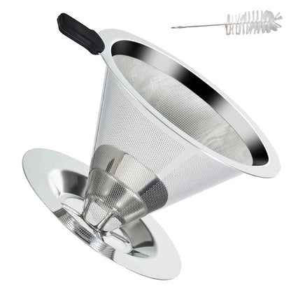 304 Stainless Steel Coffee Dripper Double Layer Filter Screen Retains Oil Fat