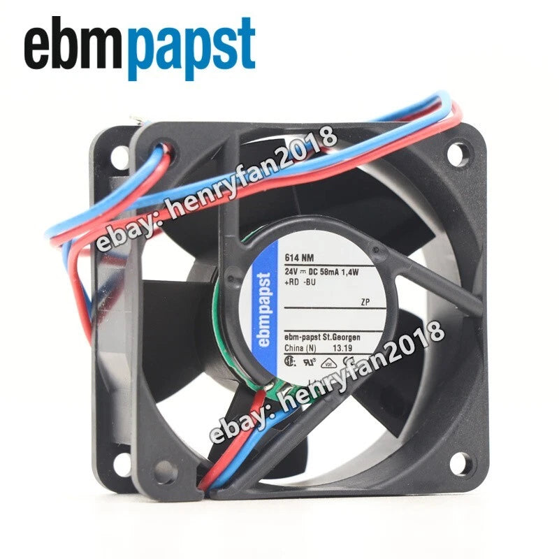 Ebmpapst Fan 614NM Axial Fan DC 24V 1.4W 60*60*25MM 58mA 2-wire  Cooling Fan