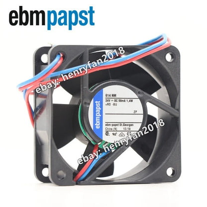 Ebmpapst Fan 614NM Axial Fan DC 24V 1.4W 60*60*25MM 58mA 2-wire  Cooling Fan