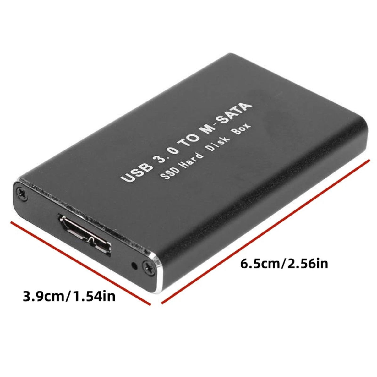 Dual-Size 30/50mm mSATA SSD Case USB3.0 6Gbps High-Speed Transfer Driver-Free