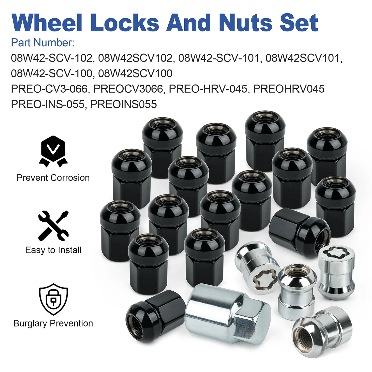 21Pcs Wheel Lock Set For Honda CR-V 2007-2025 08W42-SCV-101