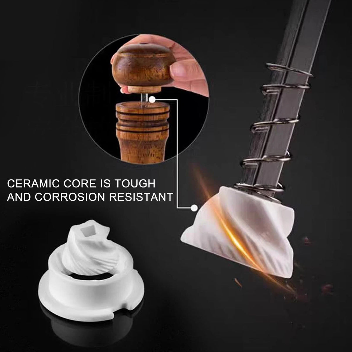 ROLMZJX Pepper Mill Replacement Parts,Salt And 29*29*11mm, White