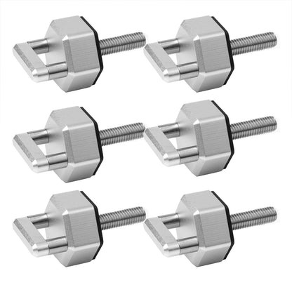 Silver  Hard Top Quick Removal Fastener Thumb Screw With D Rings Billet 6PCS