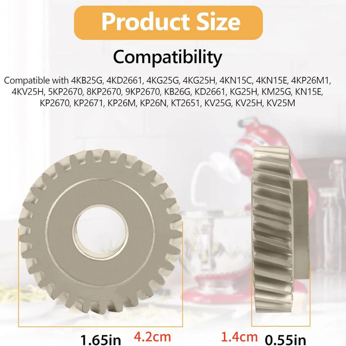 W11086780 Replacement Worm Gear Parts For KitchenAid Stand Mixer 9706529
