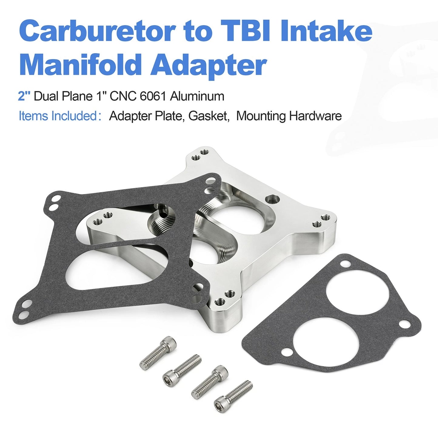 2" Dual Plane Carburetor Adapter for TBI Intake Manifold Fits Holley & Edelbrock