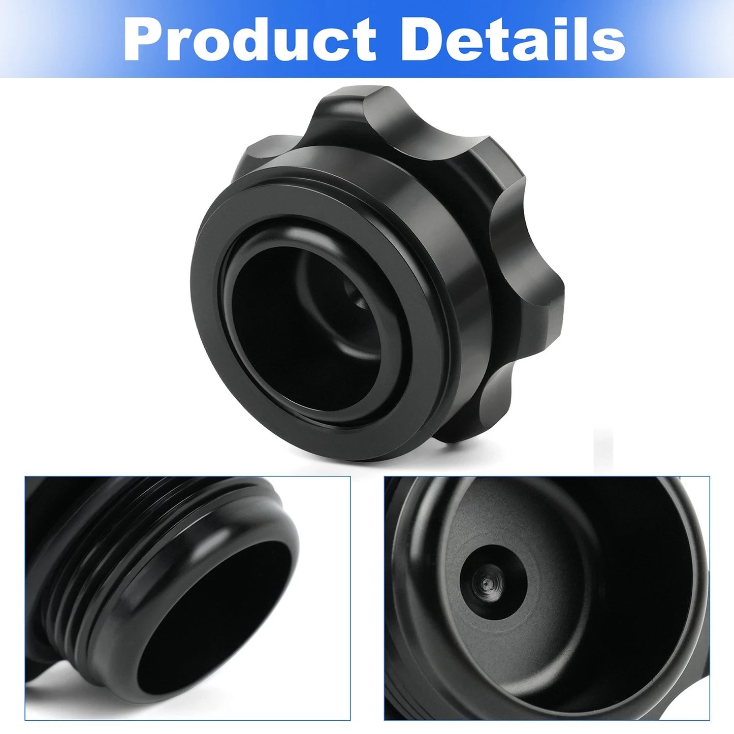 Fill Plug Cap Kit With Weld In Aluminum Bung 1-3/8" Opening , 1-1/2"-12 Threads