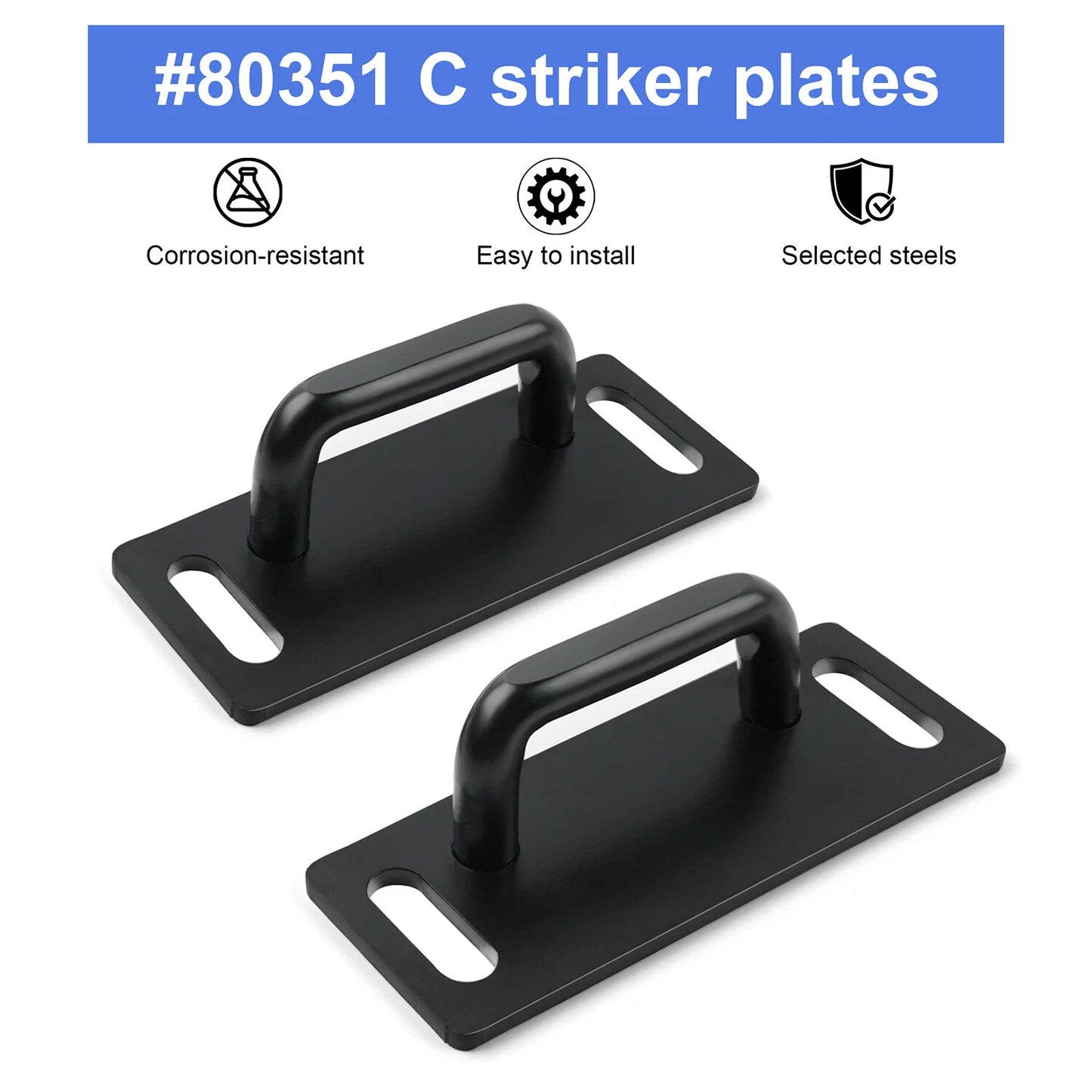 For LEER Tonneau cover 700 and 550 series pair of black C striker plates # 80351