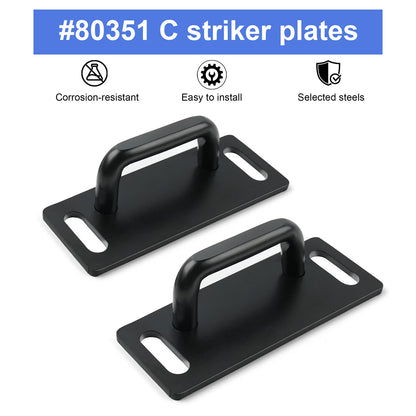 For LEER Tonneau cover 700 and 550 series pair of black C striker plates # 80351